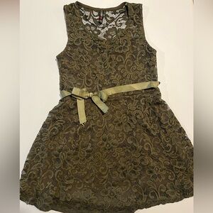 Floral pattern lace dress kaki green army large xlarge colori